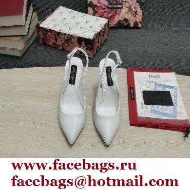 Dolce  &  Gabbana Heel 10.5cm Slingbacks White with DG Heel 2022